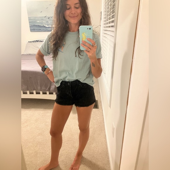 Roxy Suns Shadow Black High Waisted Shorts size 25 - Picture 6 of 6